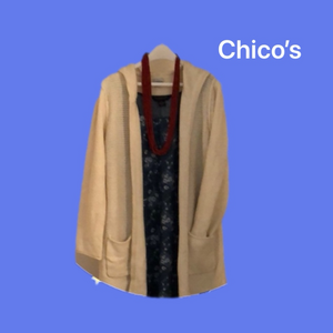 Chico’s Acrylic Wool & Nylon Hooded Cardigan (SZ3)